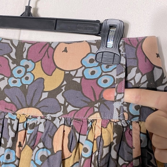 French Connection Fruit Print Fine Corduroy Mini Skirt 6 - Picture 7 of 13